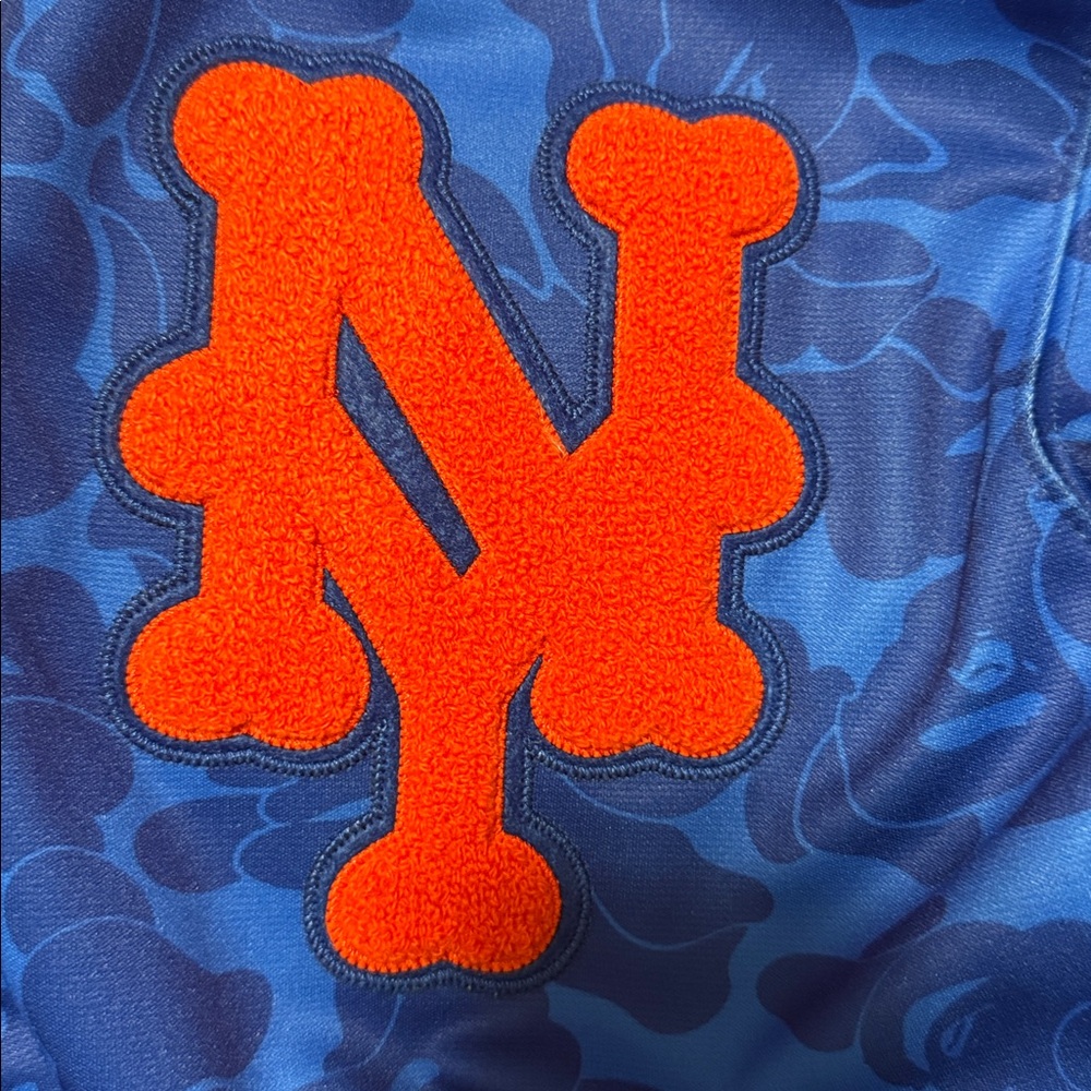 BAPE x Mitchell & Ness NY Mets 1986 Camo Track Jacket M - Picture 5 of 8
